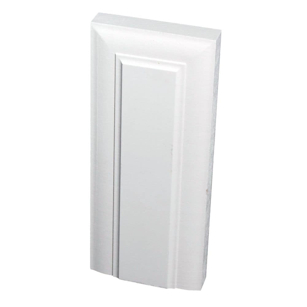 1-inch x 3 3/4-inch x 9-inch Victorian MDF Primed Fibreboard Plinth Block Moulding