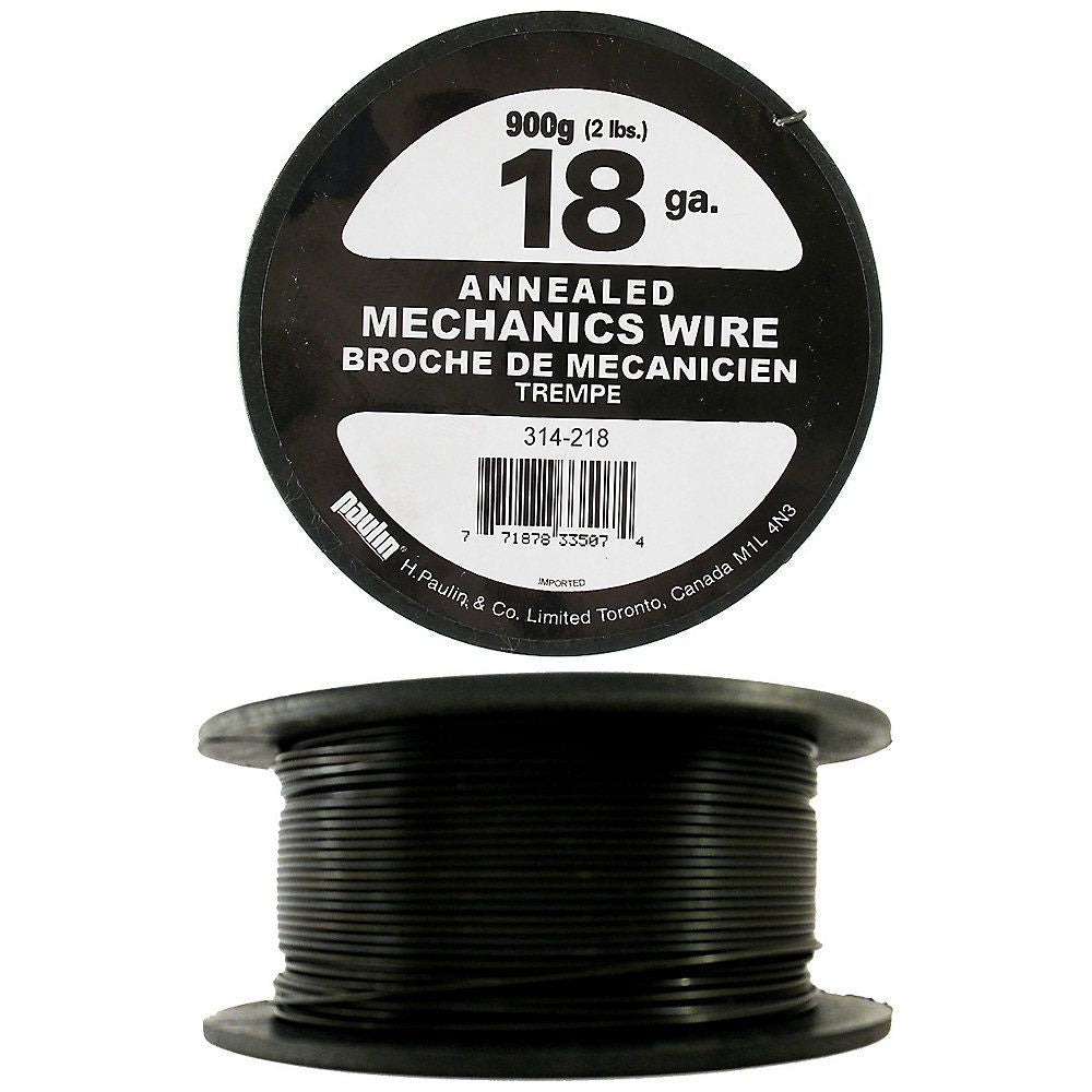 Fil mécanique recuit de calibre 18 de 2 lb, noir - 1 paquet