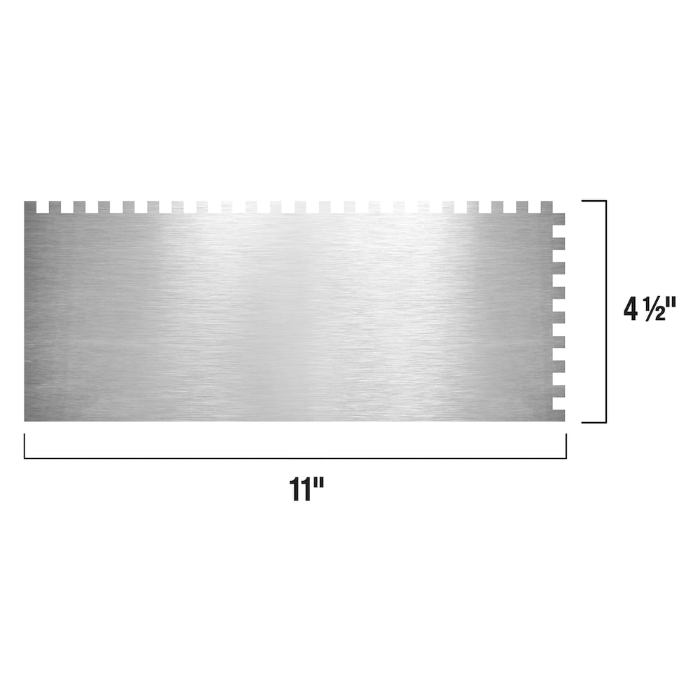 1/4 in. x 1/4 in. x 1/4 in. Traditional Carbon Steel Square-Notch Flooring Trowel with Wood Handle