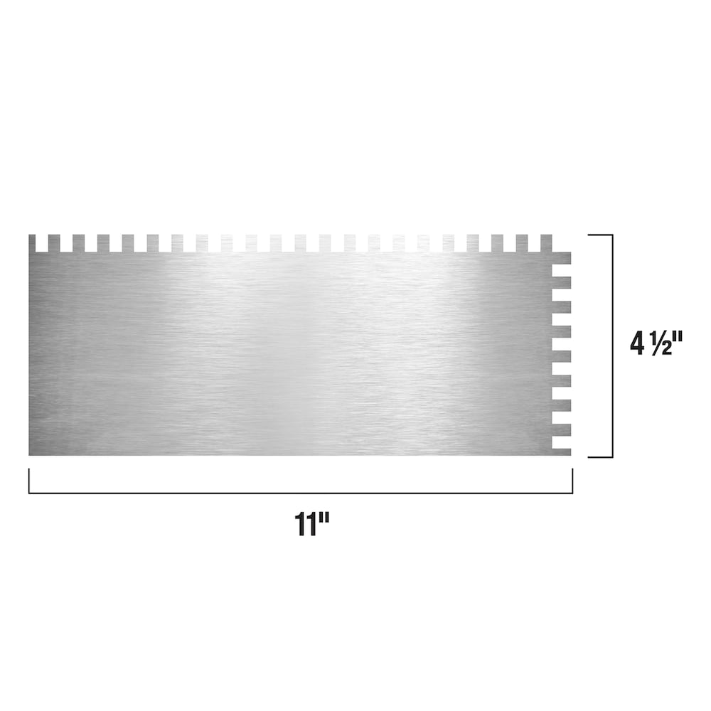 1/4 in. x 3/8 in. x 1/4 in. Traditional Carbon Steel Square-Notch Flooring Trowel with Wood Handle