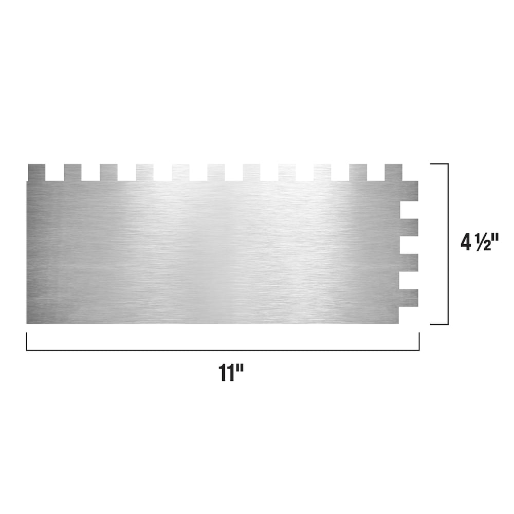 1/2 in. x 1/2 in. x 1/2 in. Traditional Carbon Steel Square-Notch Flooring Trowel with Wood Handle