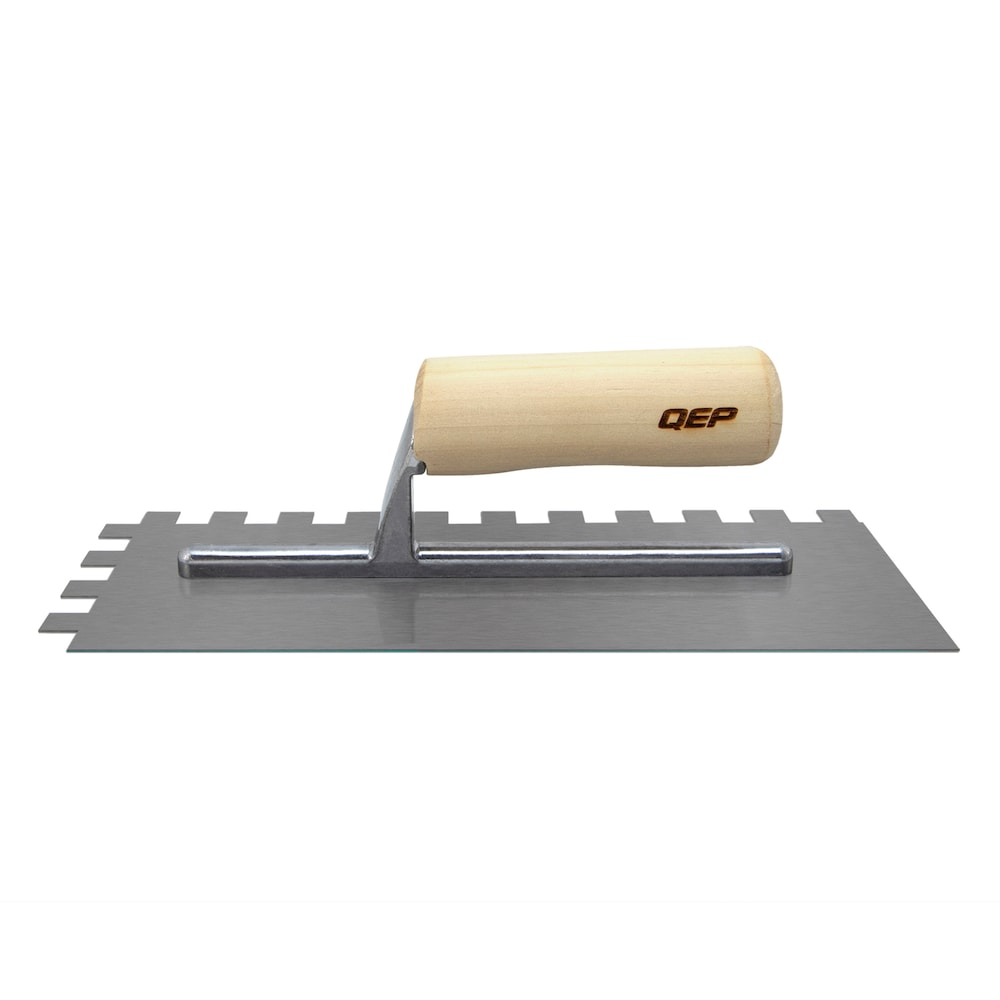 1/2 in. x 1/2 in. x 1/2 in. Traditional Carbon Steel Square-Notch Flooring Trowel with Wood Handle