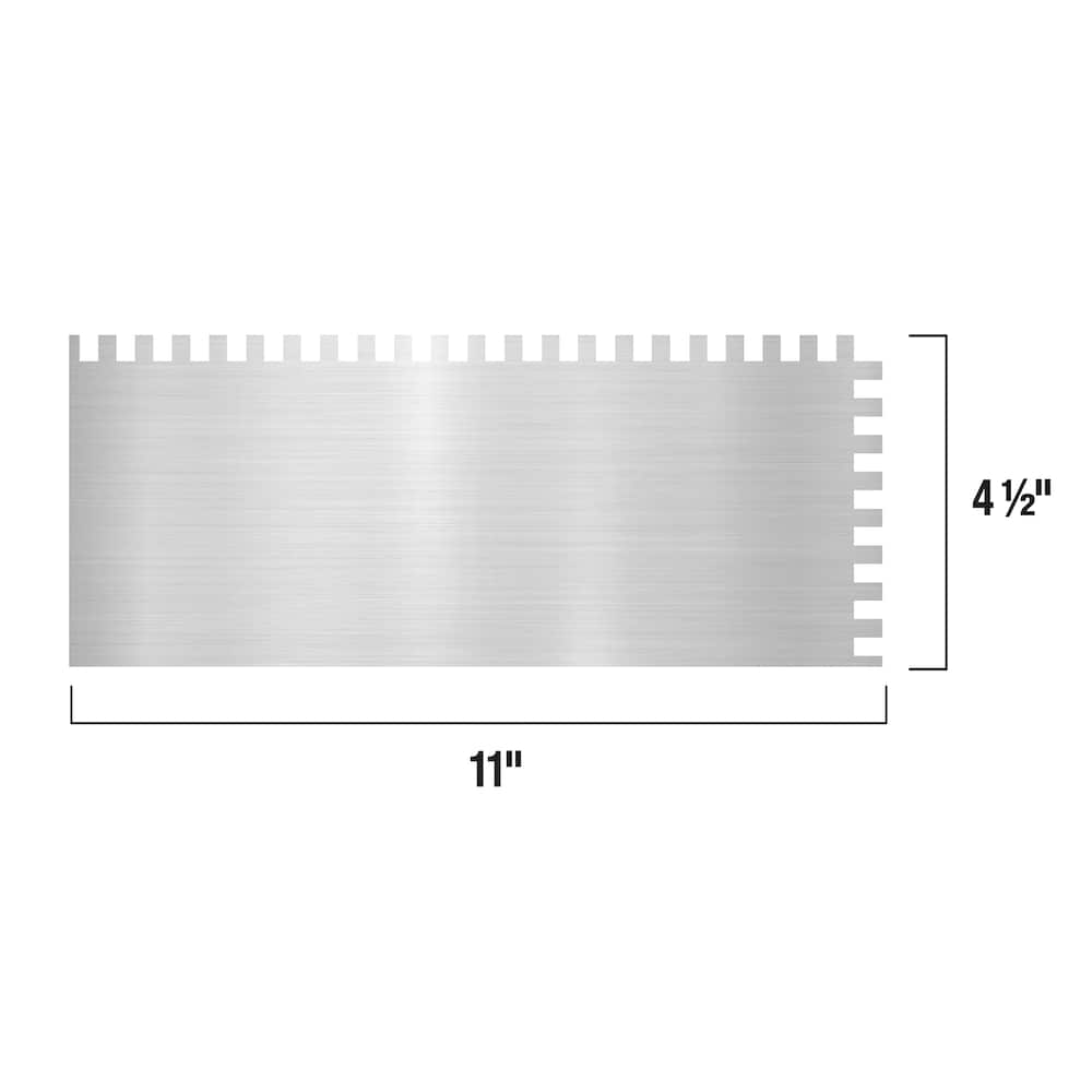 1/4 in. x 3/8 in. x 1/4 in. Comfort Grip Stainless Steel Square-Notch Flooring Trowel