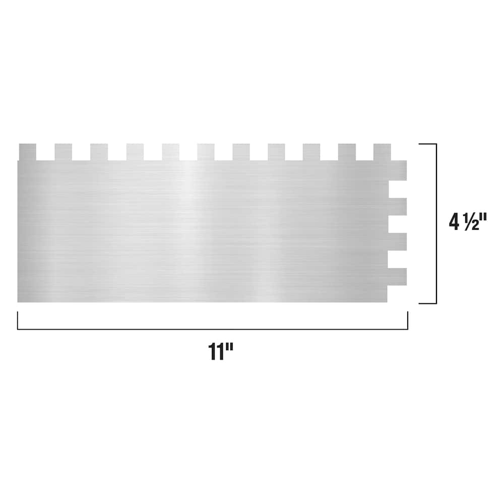 1/2 in. x 1/2 in. x 1/2 in. Comfort Grip Stainless Steel Square-Notch Flooring Trowel