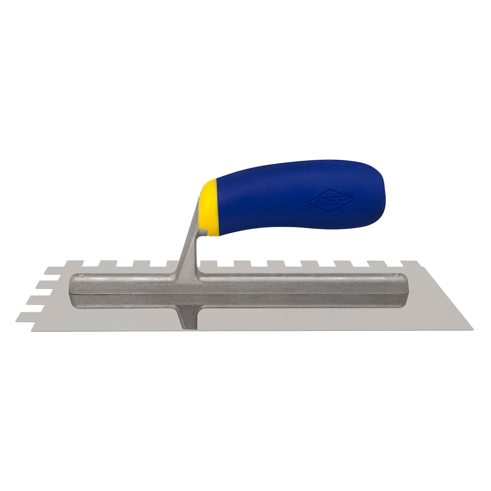 1/2 in. x 1/2 in. x 1/2 in. Comfort Grip Stainless Steel Square-Notch Flooring Trowel