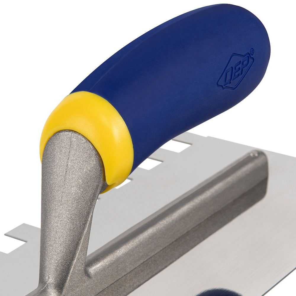 1/2 in. x 1/2 in. x 1/2 in. Comfort Grip Stainless Steel Square-Notch Flooring Trowel