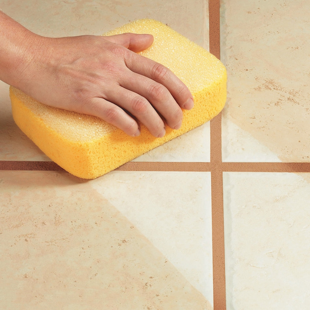 Éponge à récurer polyvalente de 7 1/2 po x 5 1/4 po pour le jointoiement, le nettoyage et le lavage