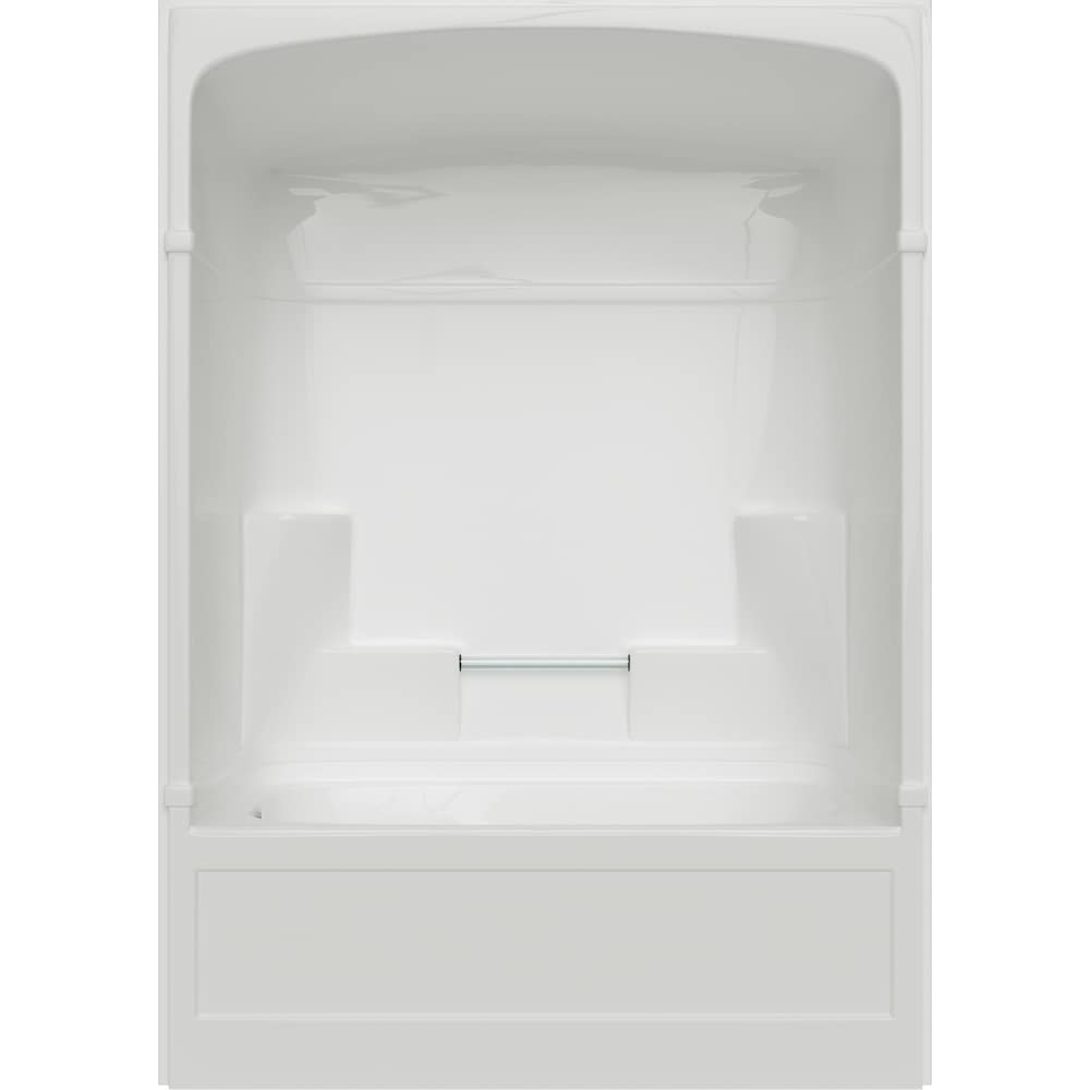 Contour de douche et de baignoire en acrylique Empire 3 pièces avec drain à gauche, blanc, 59,5 po x 85,5 po x 31 po