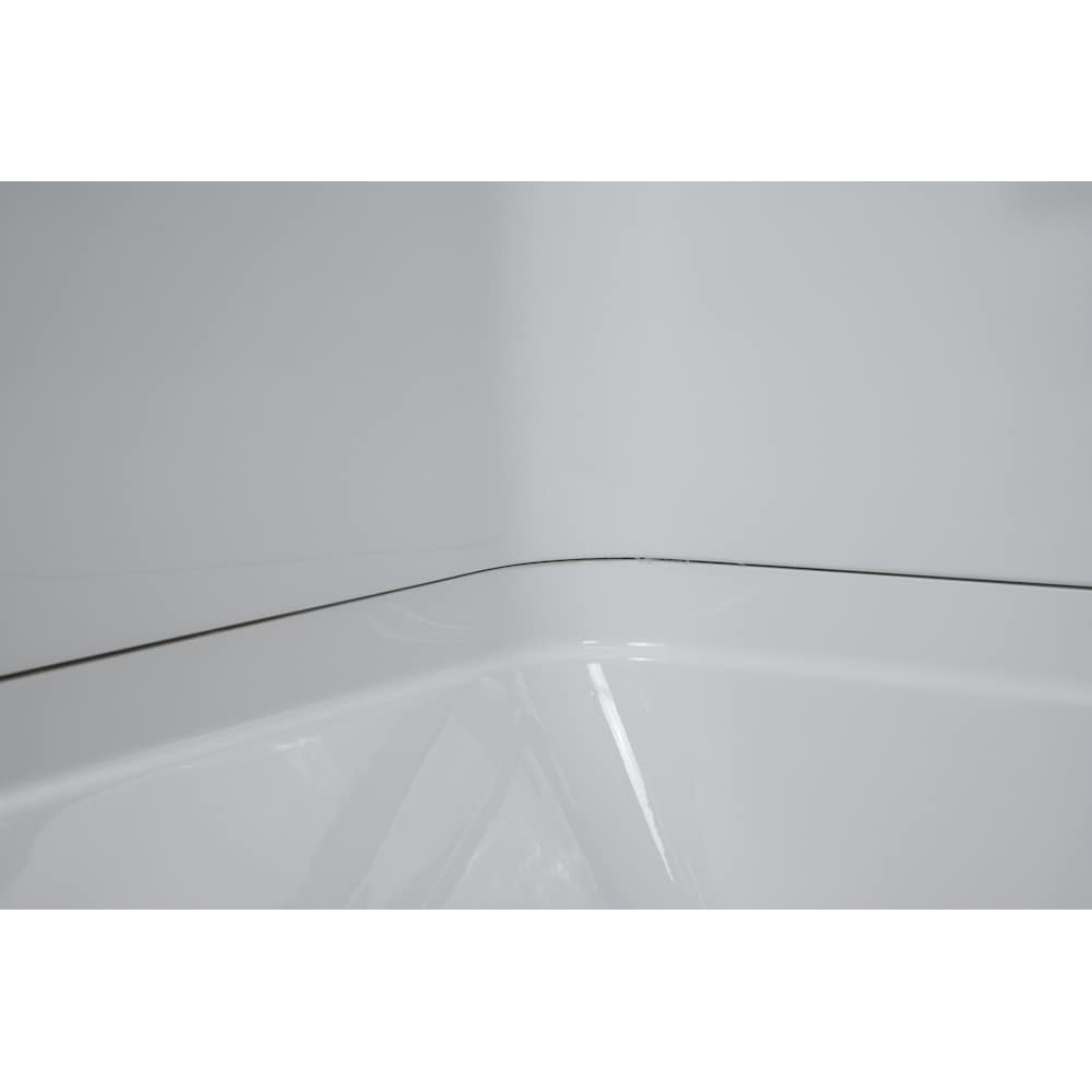 Contour de douche et de baignoire en acrylique Empire 3 pièces avec drain à gauche, blanc, 59,5 po x 85,5 po x 31 po