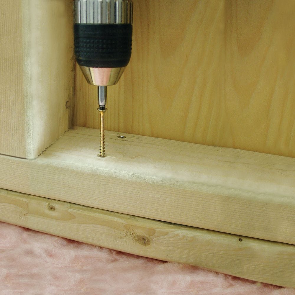 Vis de construction à tête plate carrée #8 x 3 pouces en zinc jaune - 100 pièces