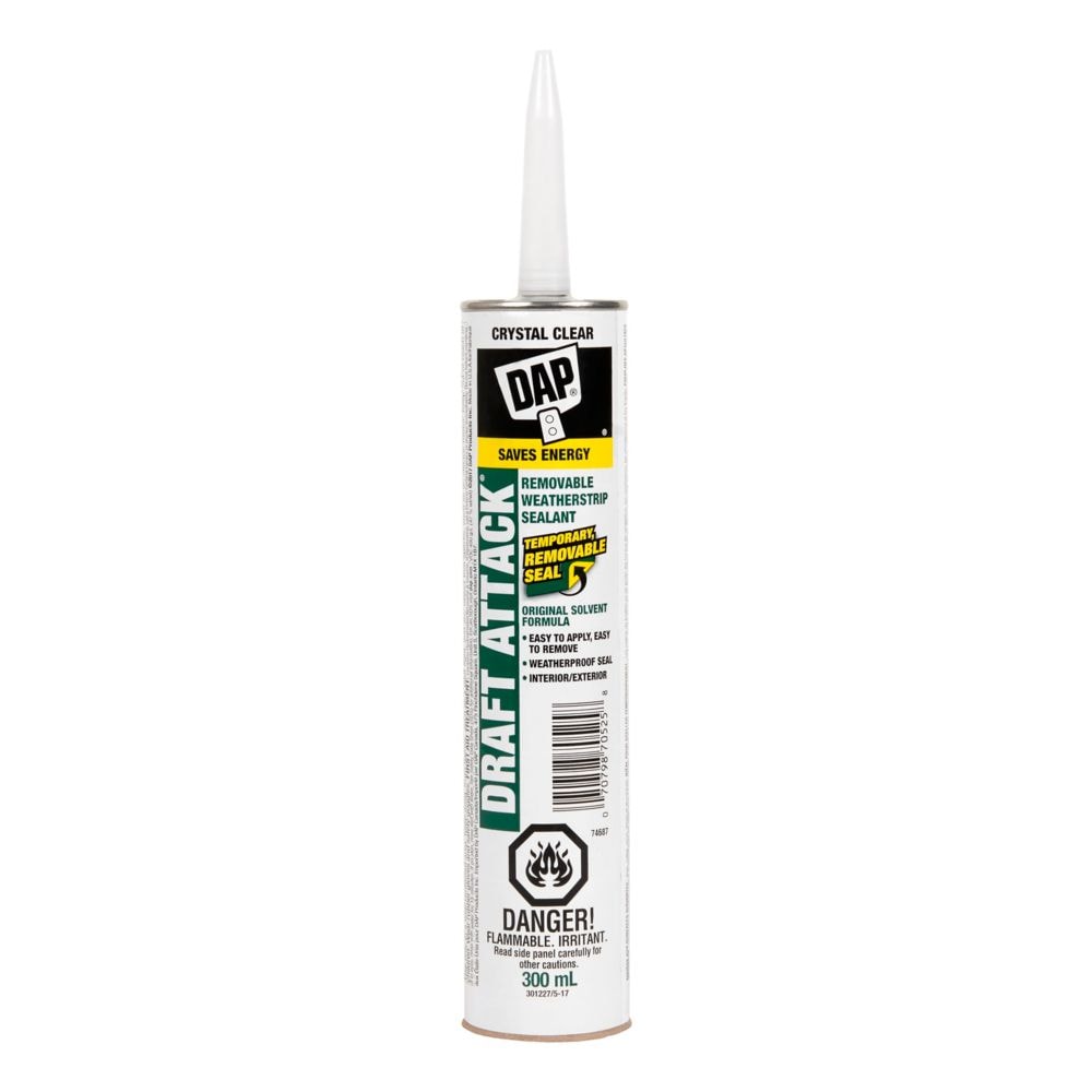 DRAFT ATTACK® Removable Weatherstrip Sealant Crystal Clear 300 mL