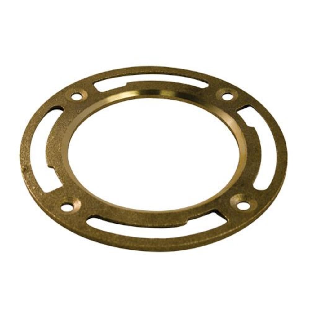 Floor Flange 4-inch - Light Pattern Brass