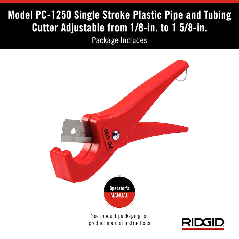 PC-1250 PVC and Plastic Tubing and Pipe Cutter