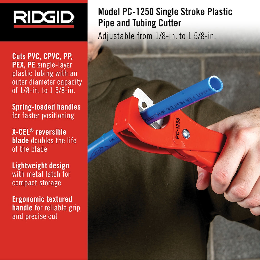 PC-1250 PVC and Plastic Tubing and Pipe Cutter