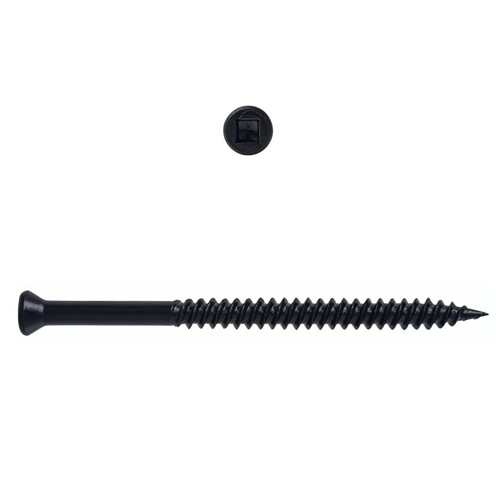 #7 x 2-1/4 -inch Trim Head Square Drive Drywall Screws, Fine, Black Phosphate, 100pcs