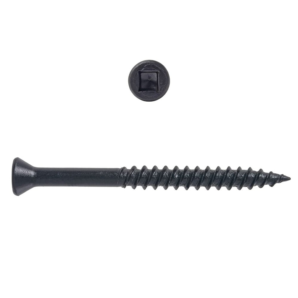 Vis pour cloisons sèches à tête carrée #6 x 1-5/8 pouces, fines, phosphate noir, 100 pièces