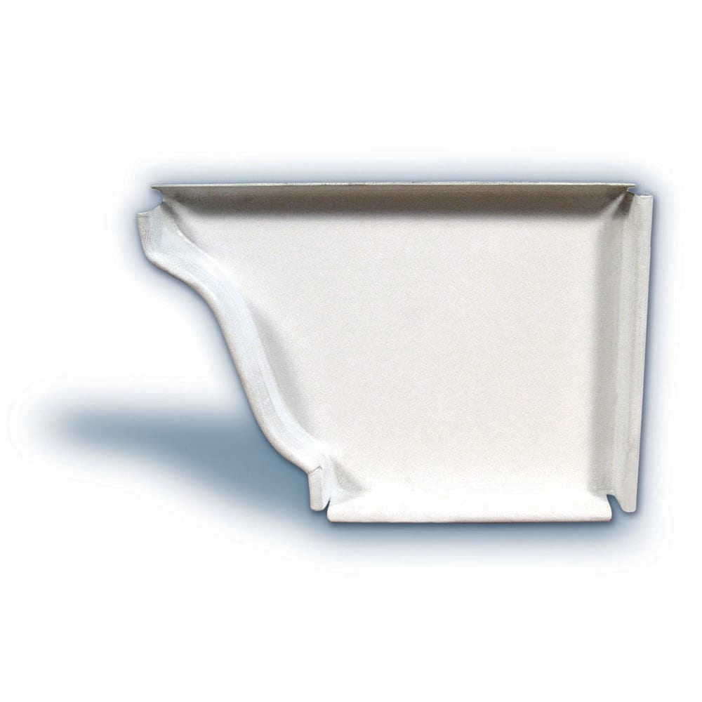 Embout droit pour gouttière en aluminium de 5 pouces (gouttière) en blanc