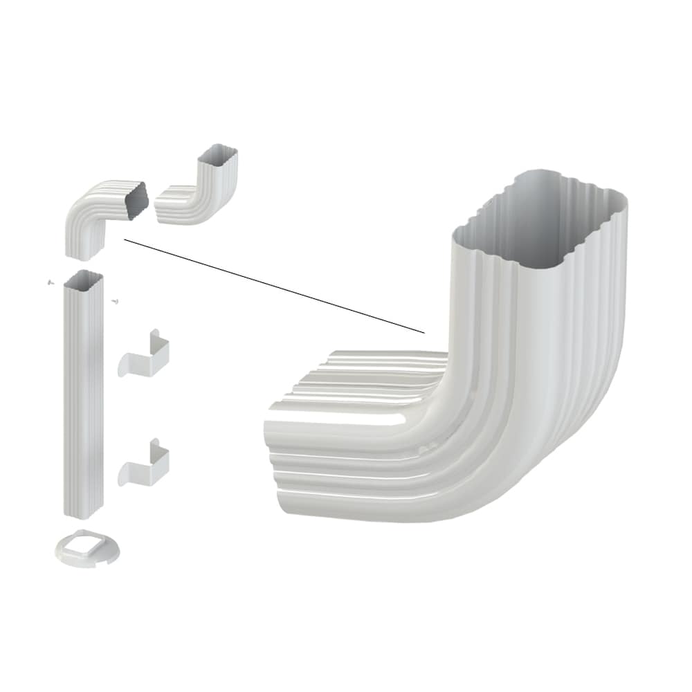 Coude en A pour gouttière en aluminium de 2 po x 3 po (gouttière) en blanc, paquet professionnel (30 pièces)