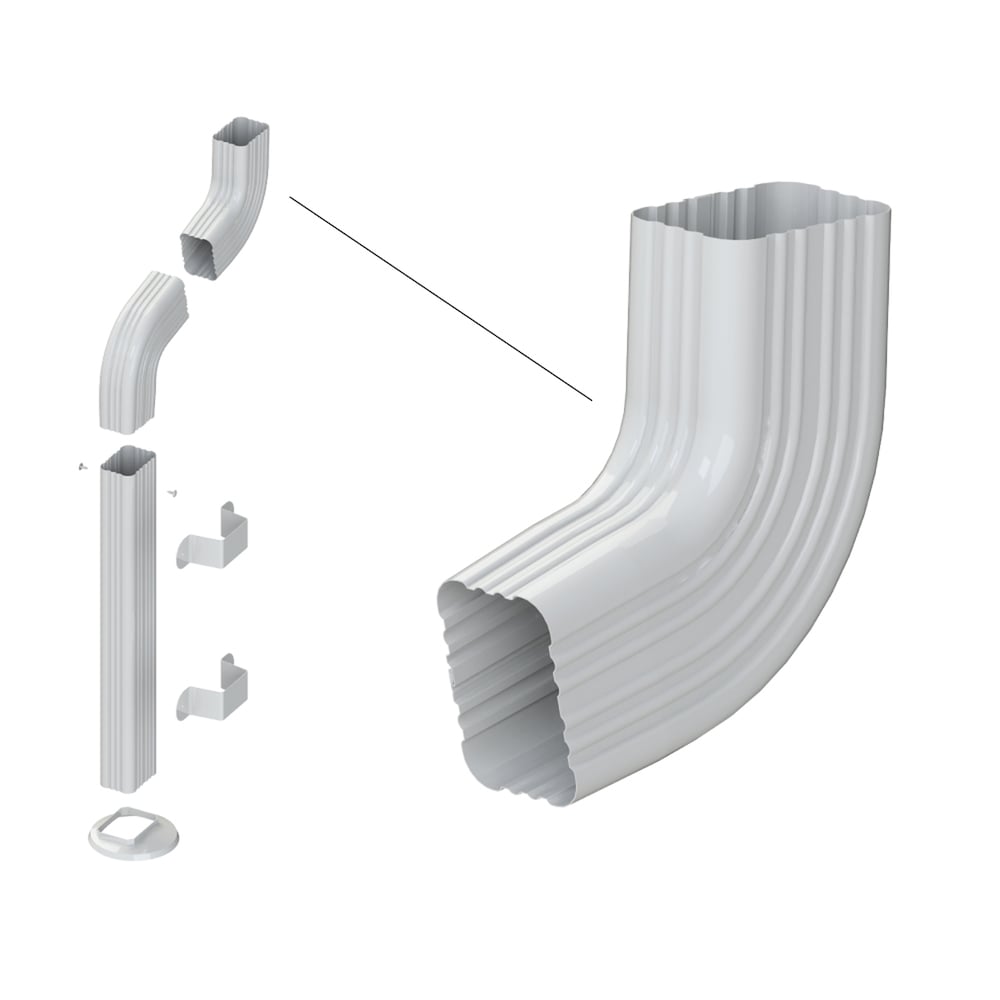 2-inch x 3-inch Aluminum Gutter (Eavestrough) Downspout B-Elbow in White Pro Pack (30 Pieces)