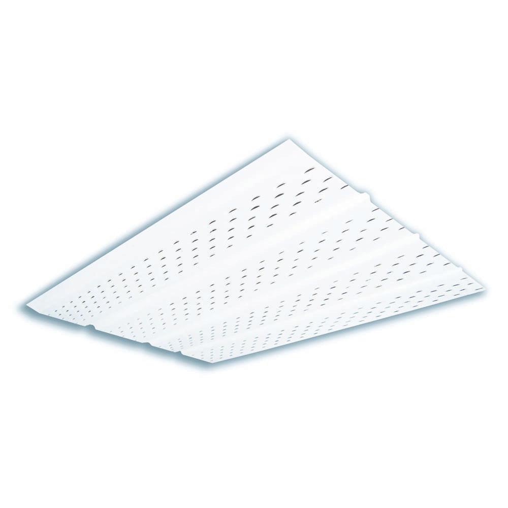 Soffite ventilé en aluminium à 4 panneaux de 10 pi L x 16 po l x 4 po H en blanc