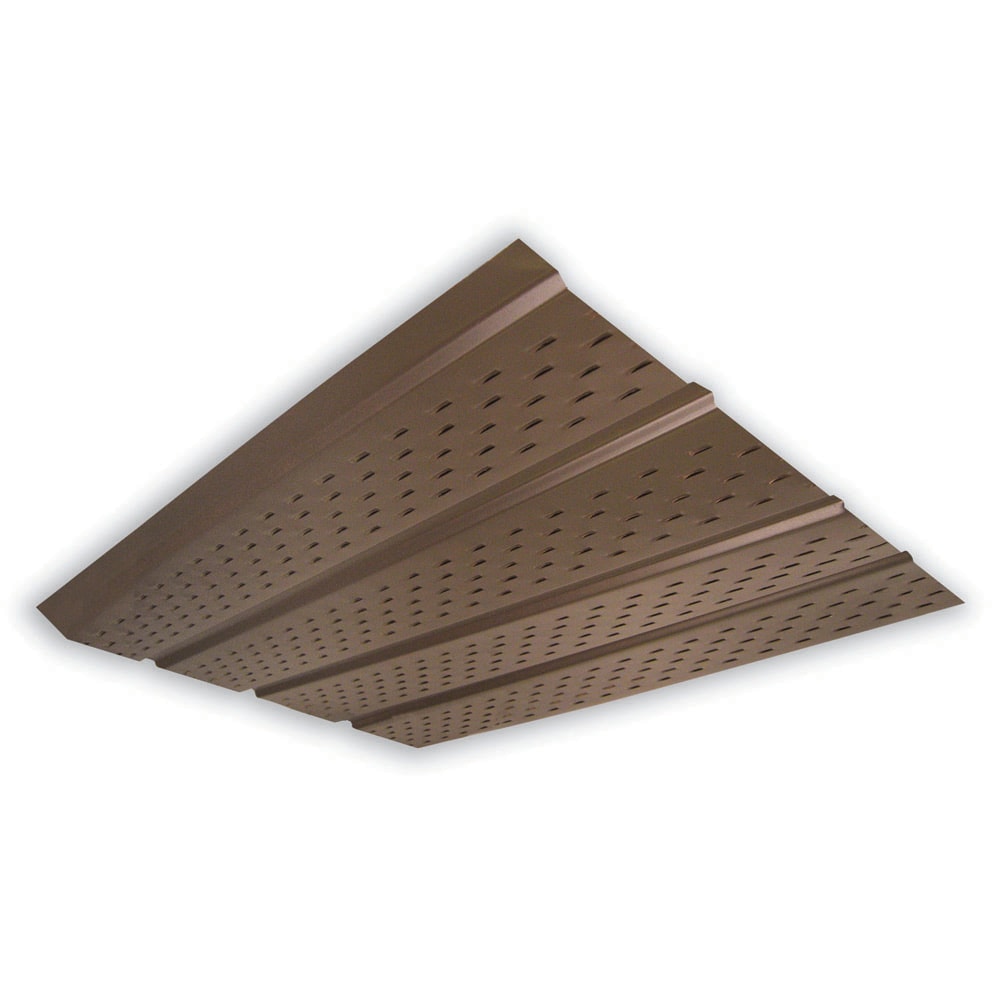 Soffite ventilé en aluminium à 4 panneaux de 10 pi L x 16 po l x 4 po H en brun