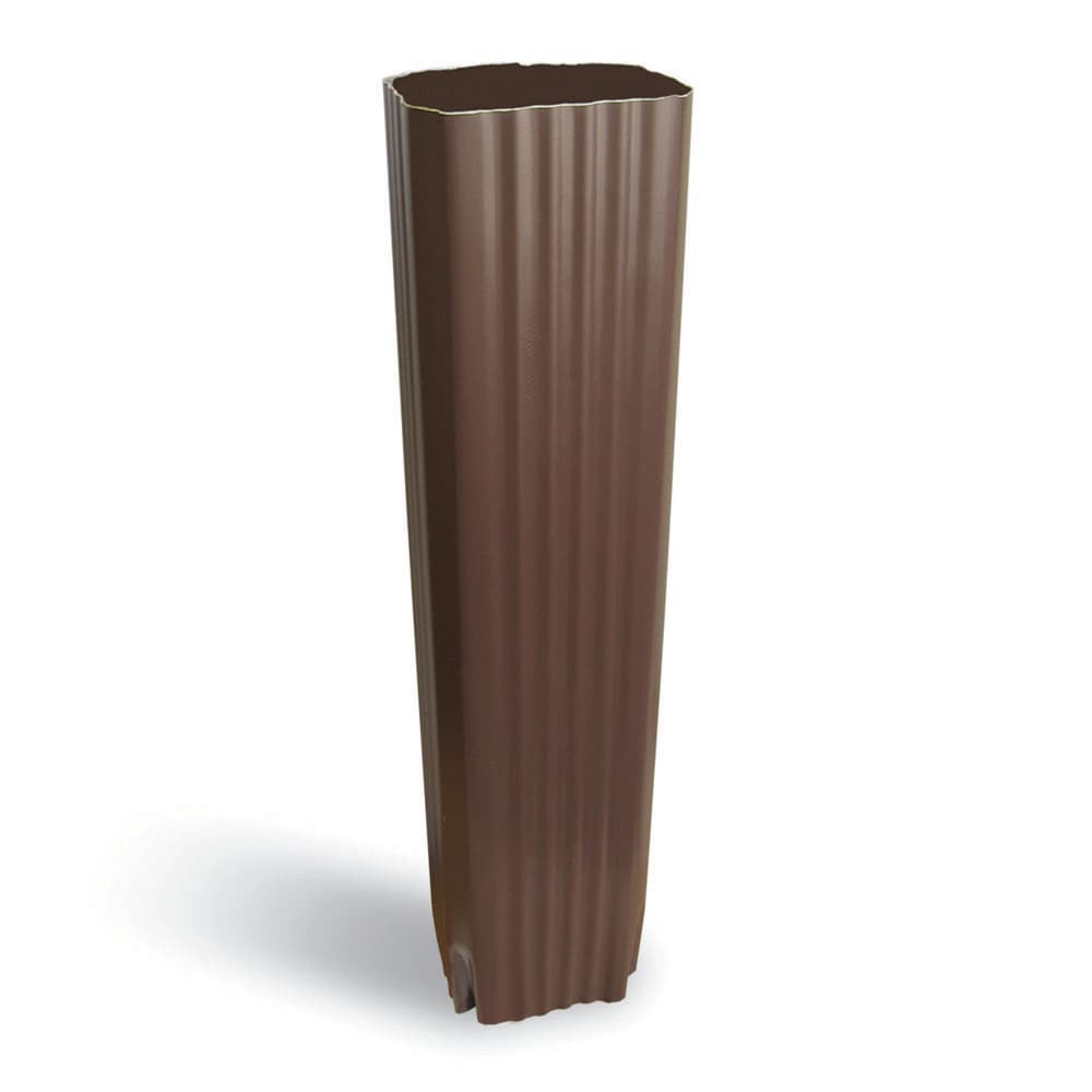Gouttière en aluminium de 10 pi L x 2 po l x 3 po H, tuyau de descente de couleur marron