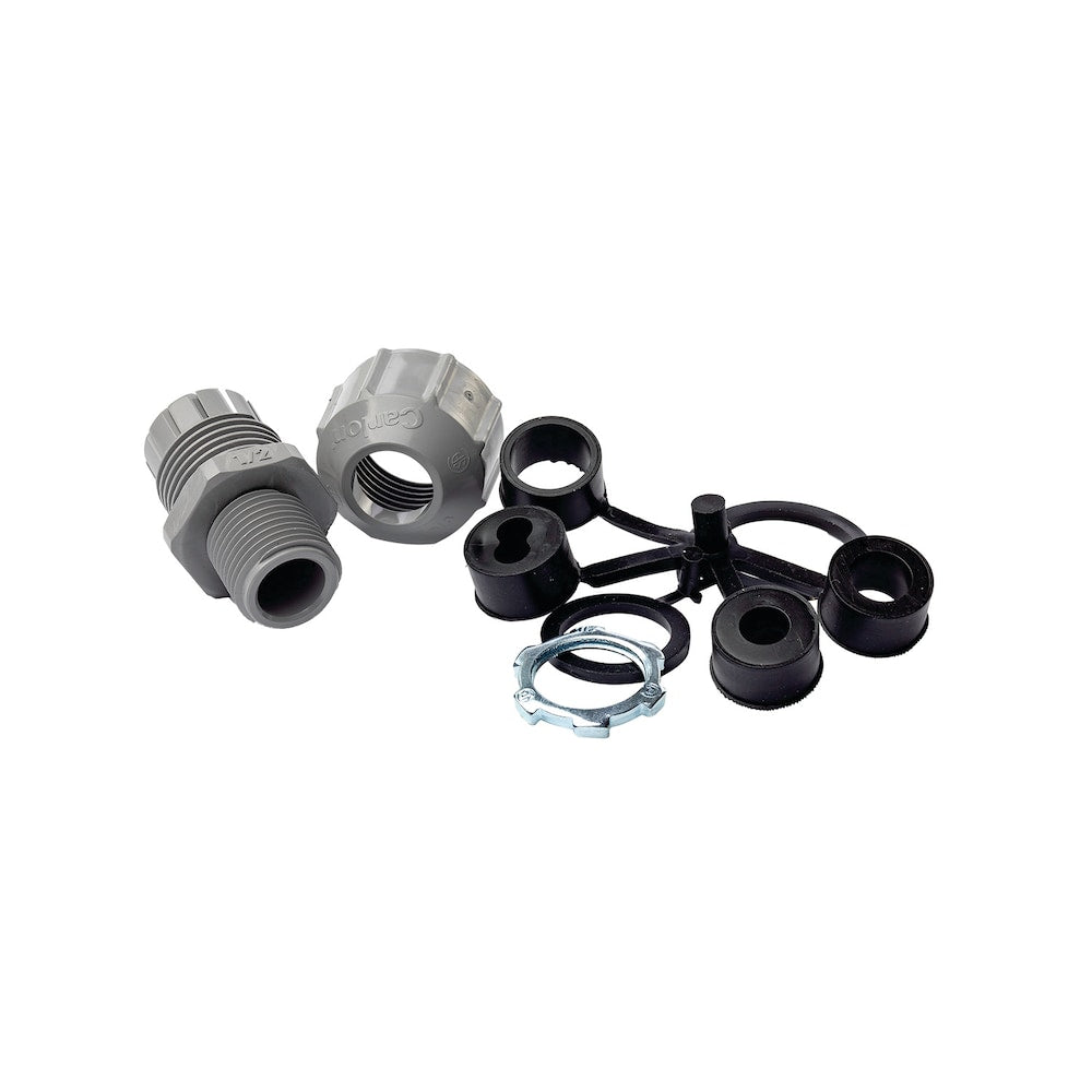 Serre-câble fileté en PVC, raccord 1/2 po