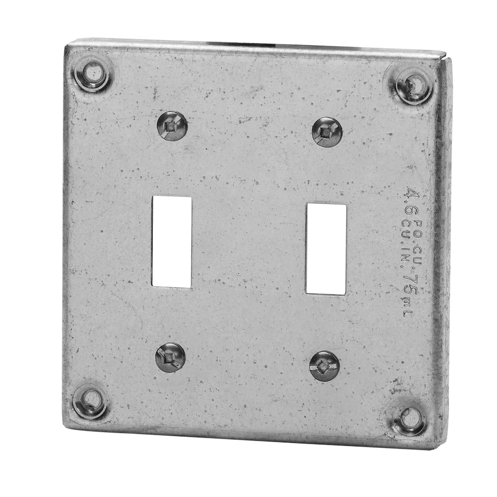 4 in. surface cover 4.6 cu in. 3/8 in. raised for two toggle switches