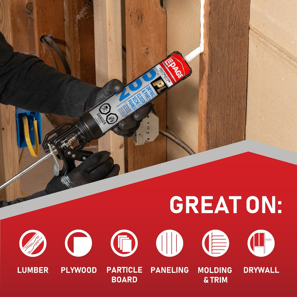 PL 200 Drywall Construction Adhesive, Interior/Exterior, 295 ml