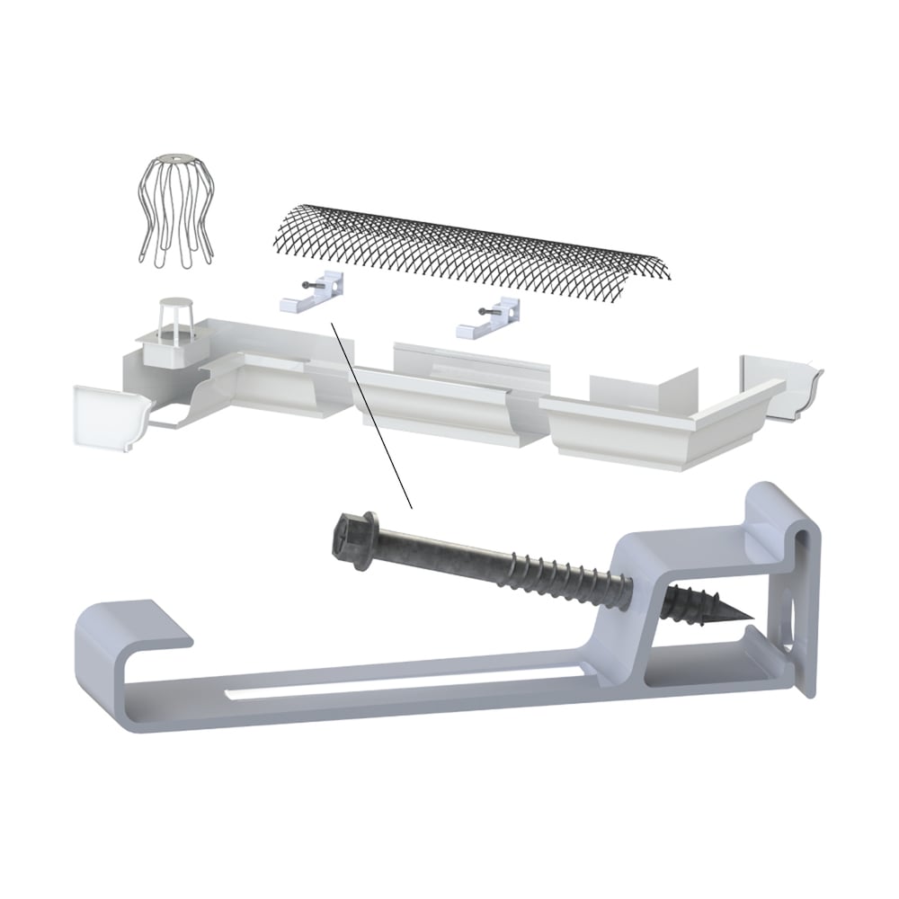 5-inch Aluminum Gutter (Eavestrough) Hanger Pre-Assembled with Screw