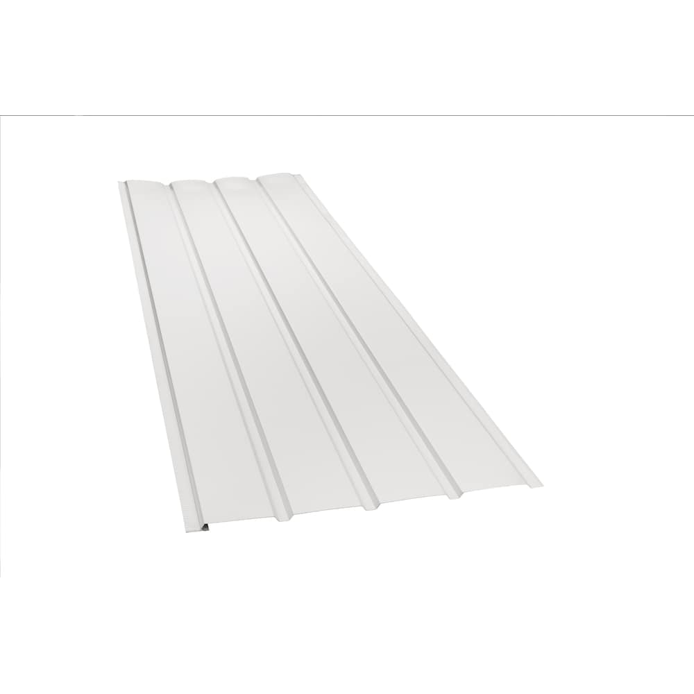 Soffite non ventilé en aluminium à 4 panneaux de 10 pi L x 16 po l, blanc