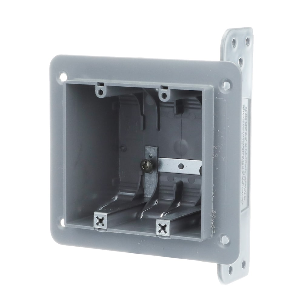3-3/4 x 4 x 2-3/4 D. 2-Gang 33 cu in. Device Box with Integrated Bracket