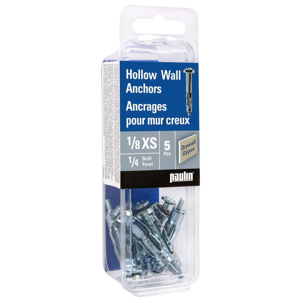 Ancrages pour murs creux XS 1/8 de pouce - 5 pièces