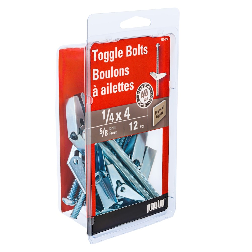 1/4 x 4-inch Toggle Bolts - 12 Pack