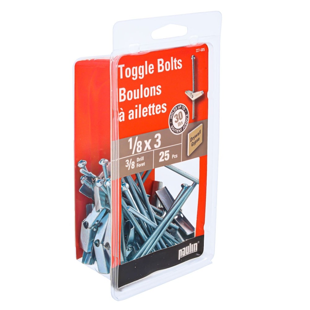 1/8 x 3-inch Toggle Bolts - 25 Pack