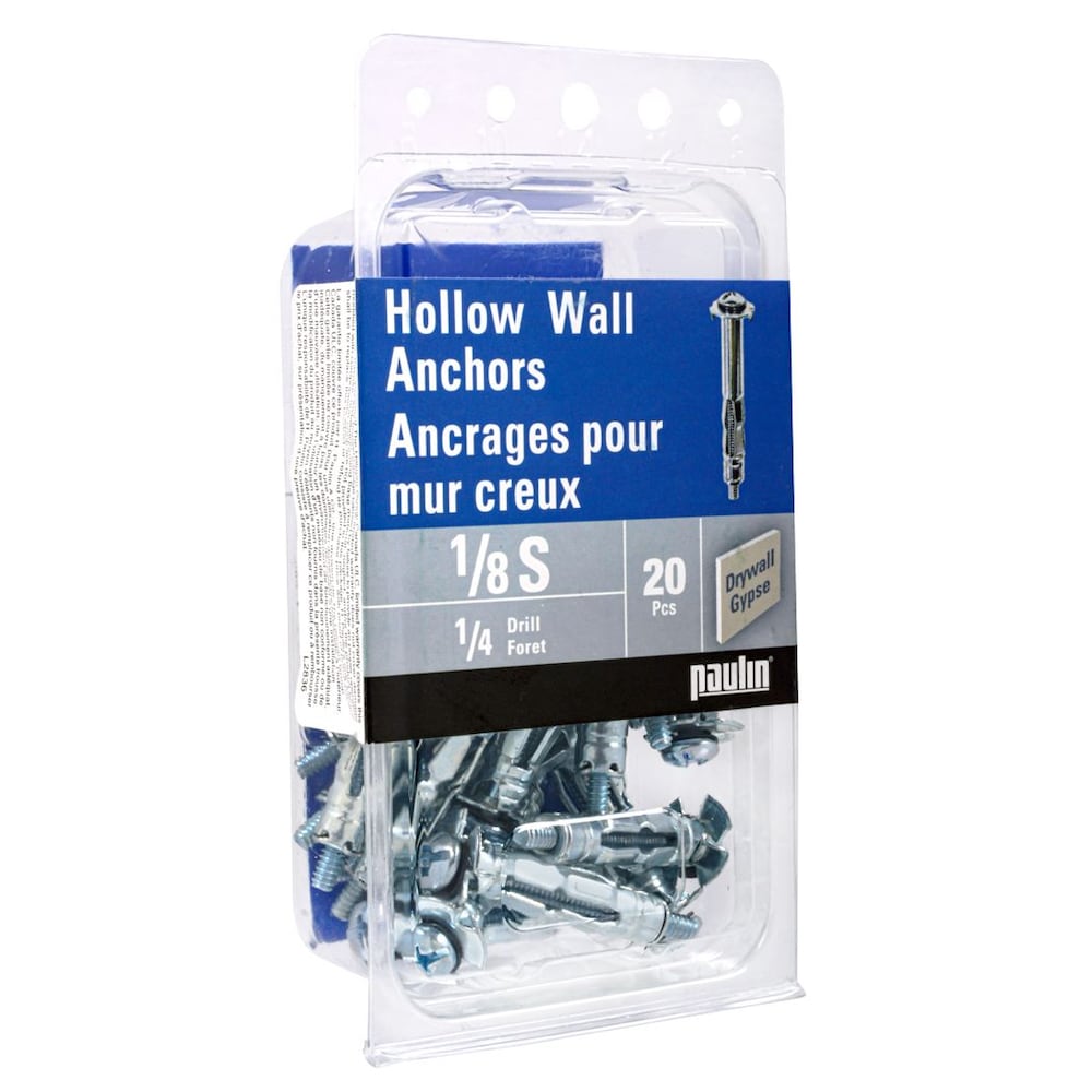 Ancrages pour murs creux en S de 1/8 po - 20 pièces