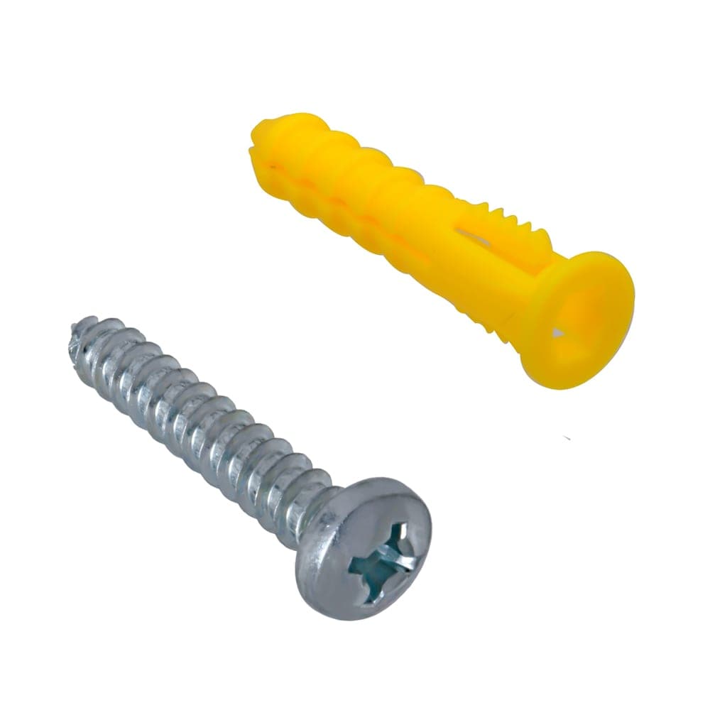 Ancrages en plastique jaune 12-14x1-1/2 pouces avec vis-8 pièces