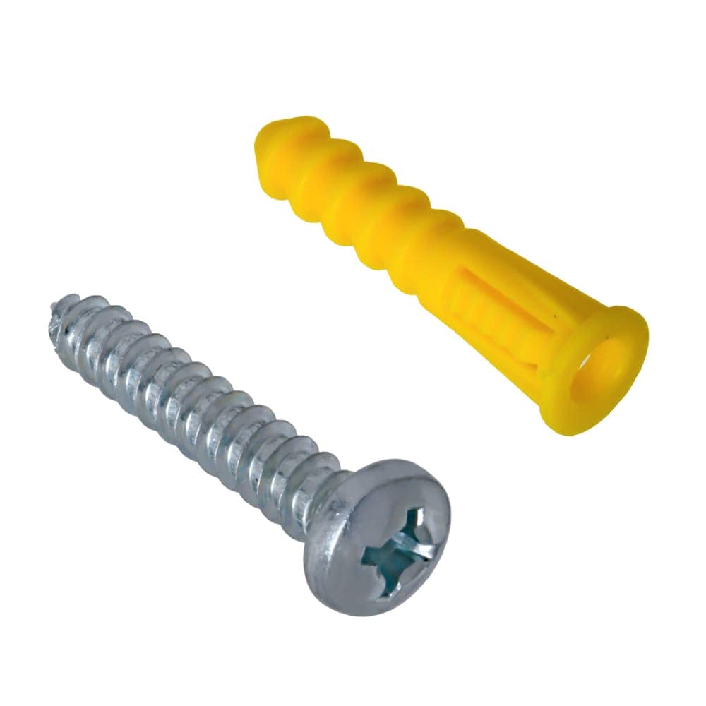 Ancrages en plastique jaune 6-8x1 pouces avec vis - 14 pièces