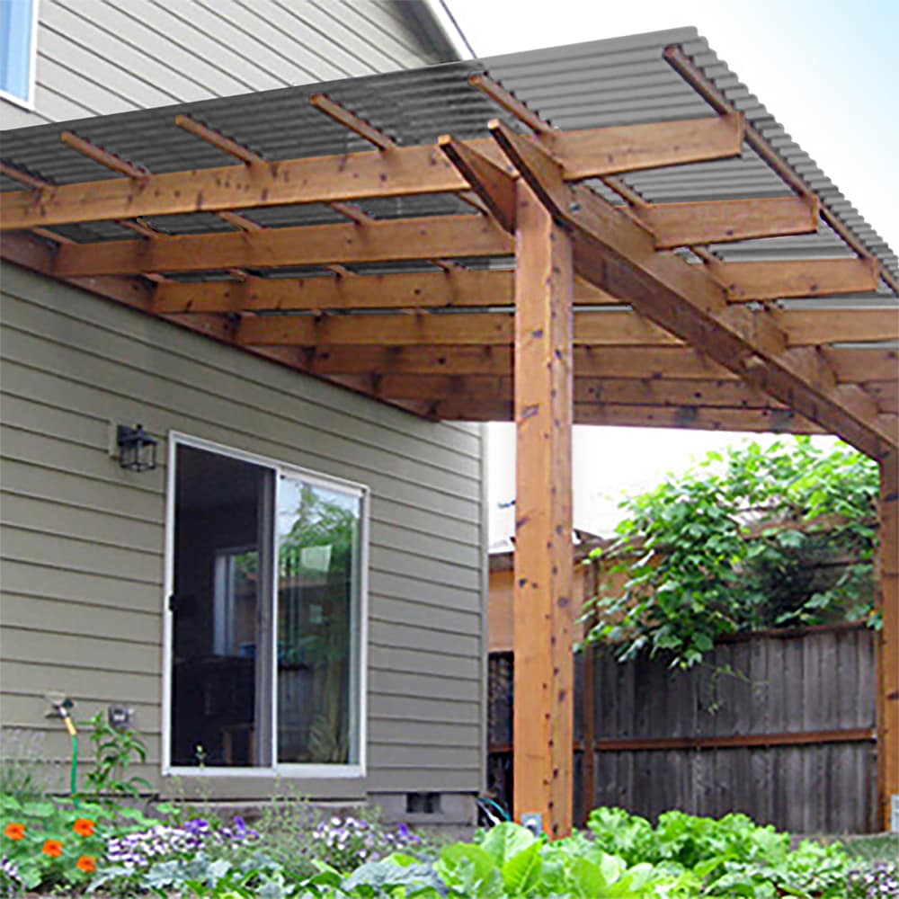 26 in. x 12 ft. Corrugated Polycarbonate Roof Panel in Solar Gray