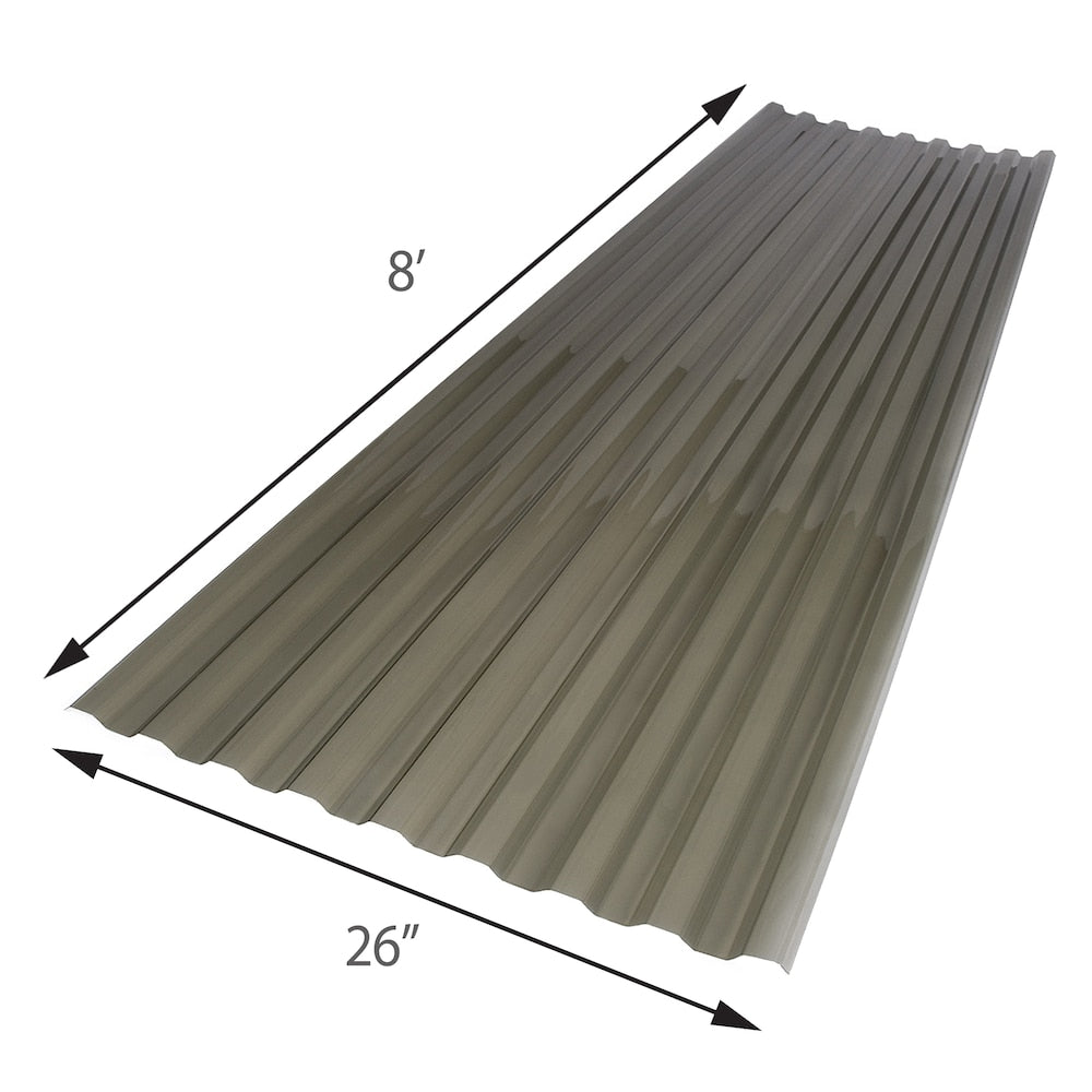 26 in. x 8 ft. Corrugated Polycarbonate Roof Panel in Solar Gray