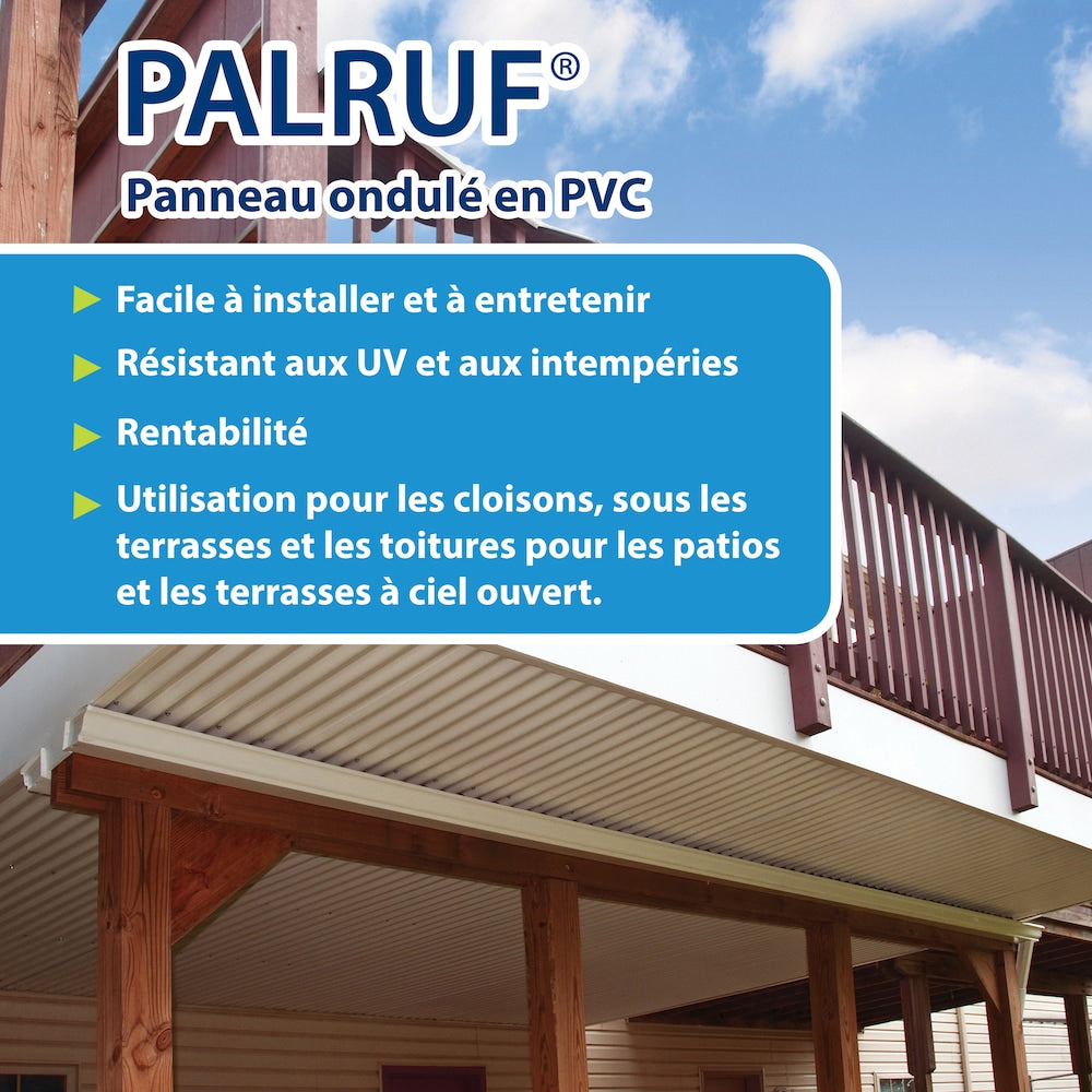 26 in. x 12 ft. Corrugated PVC Roof Panel in White