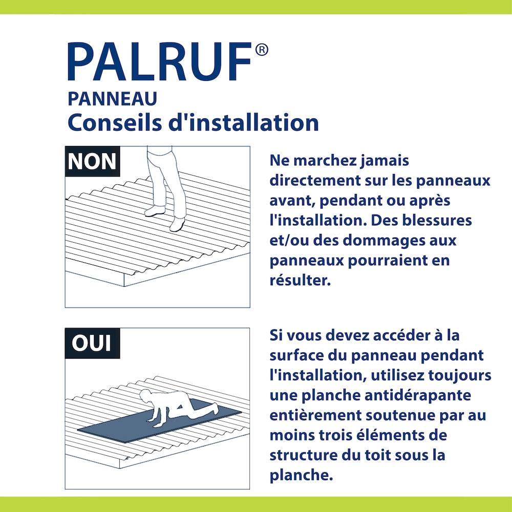 Panneau de toiture ondulé en PVC transparent de 26 po x 8 pi