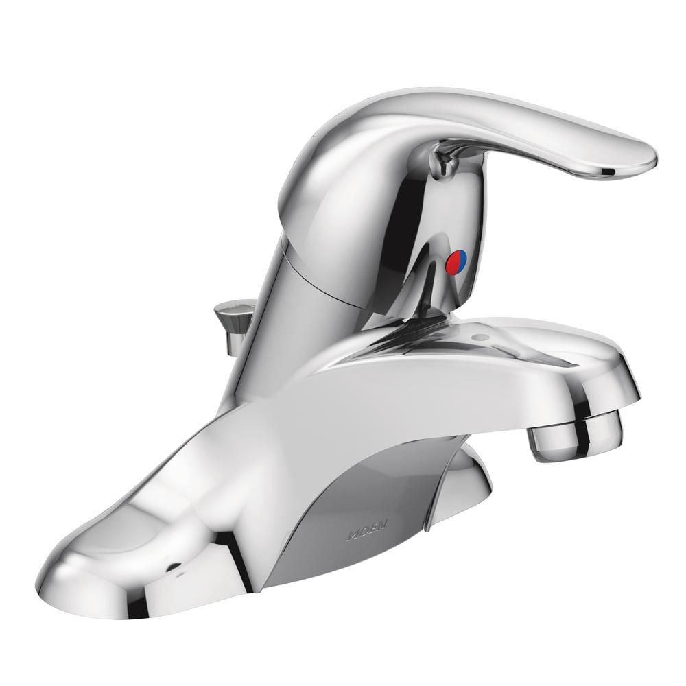 Adler 4-inch Centerset Single Handle Bathroom Sink Faucet/Tap in Chrome (Drain and Valve Included)