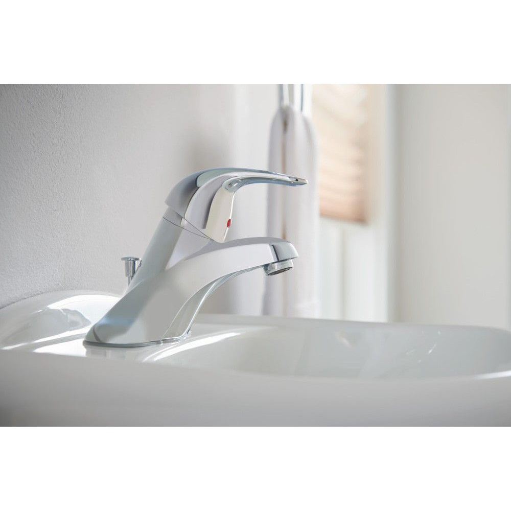 Adler 4-inch Centerset Single Handle Bathroom Sink Faucet/Tap in Chrome (Drain and Valve Included)