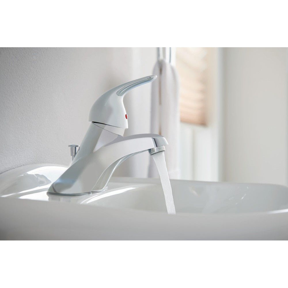Adler 4-inch Centerset Single Handle Bathroom Sink Faucet/Tap in Chrome (Drain and Valve Included)
