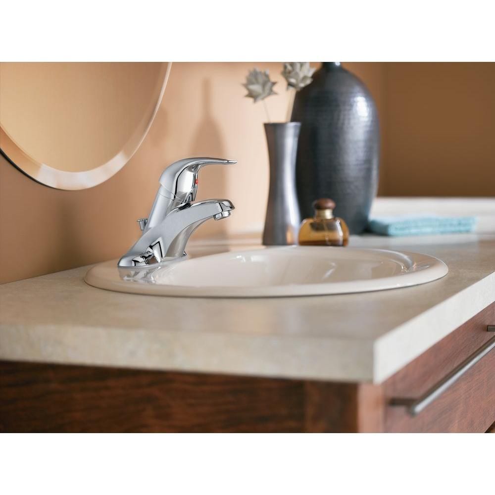 Adler 4-inch Centerset Single Handle Bathroom Sink Faucet/Tap in Chrome (Drain and Valve Included)