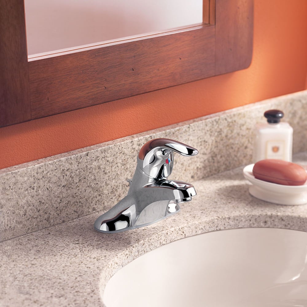 Adler 4-inch Centerset Single Handle Bathroom Sink Faucet/Tap in Chrome (Drain and Valve Included)