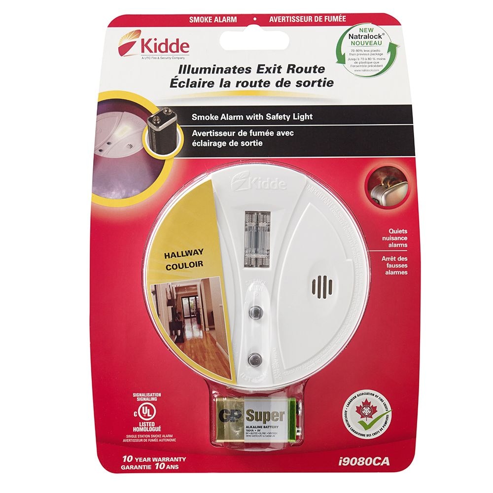 Battery Operated Smoke Alarm with Exit Light
