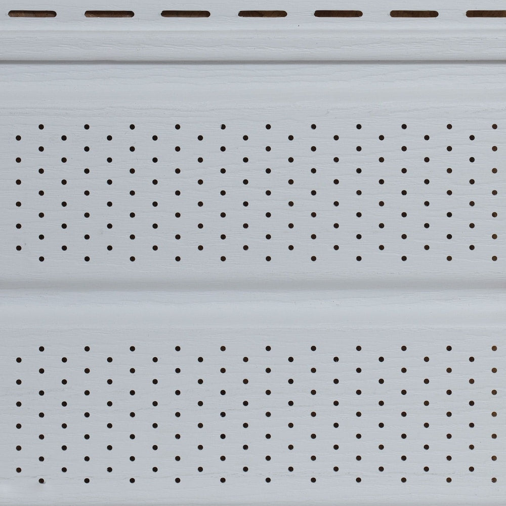 Vented Woodgrain Soffit (D5) Double 5-inch x 144-inch White Exterior Vinyl Siding Accessory (Piece)