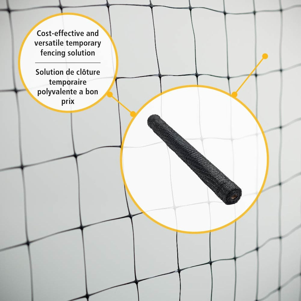 100 ft. L x 7 ft. H Plastic Netting in Black with 3/4-inch x 3/4-inch Mesh